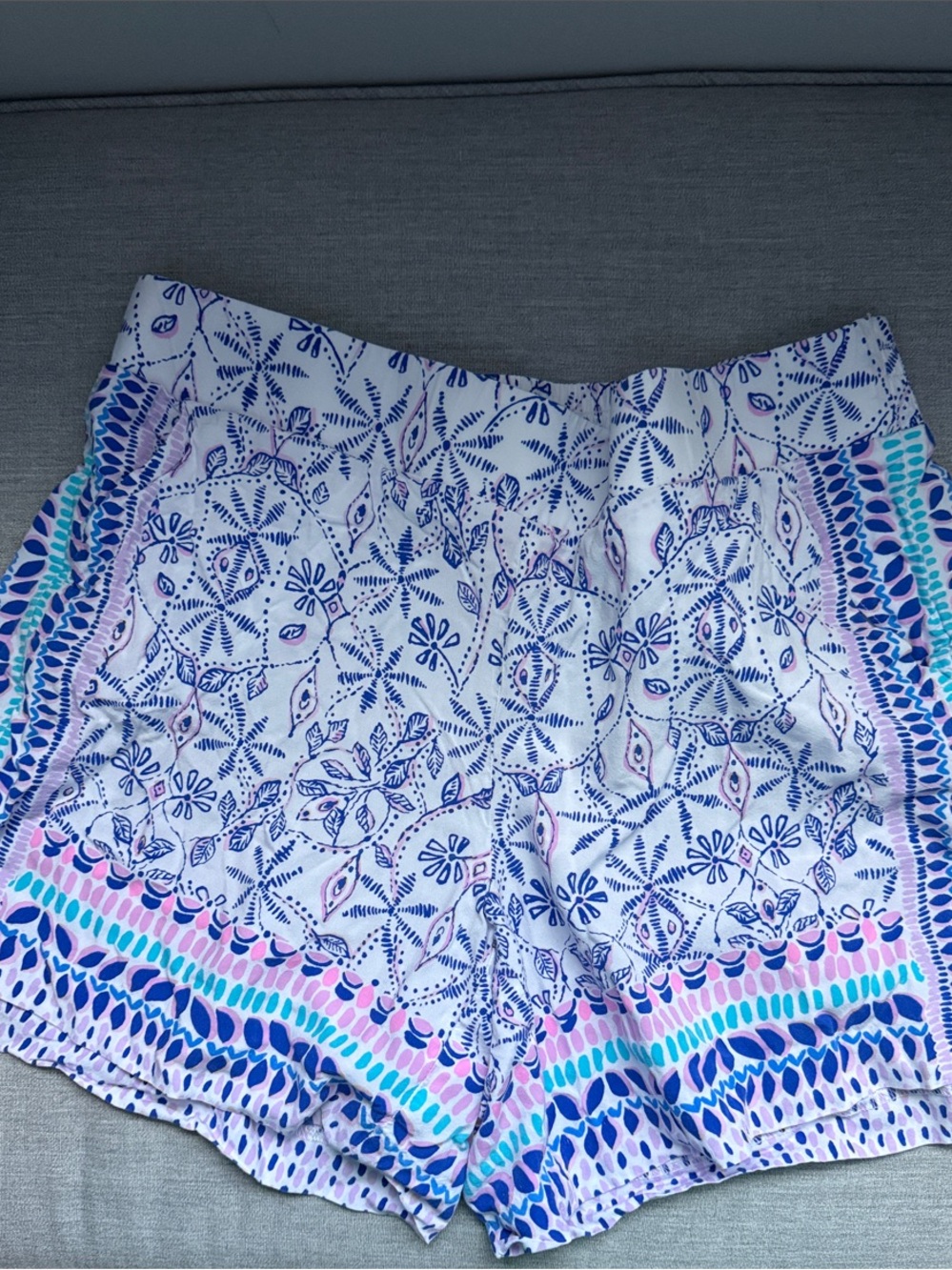 Lilly Pulitzer White Shorts with Blue and Pink Print
